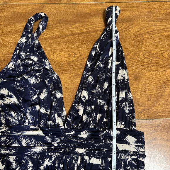 T-bags LosAngeles Anthropologie Blue White Jersey Twist strap Maxi Dress size S - Picture 9 of 11